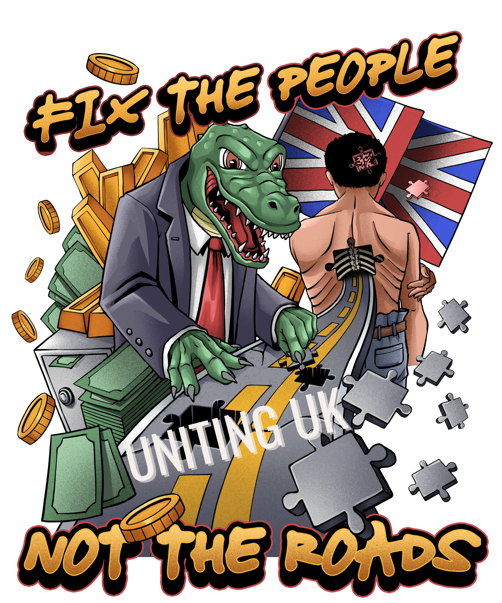mental health protest poster fix the people not the roads digital download